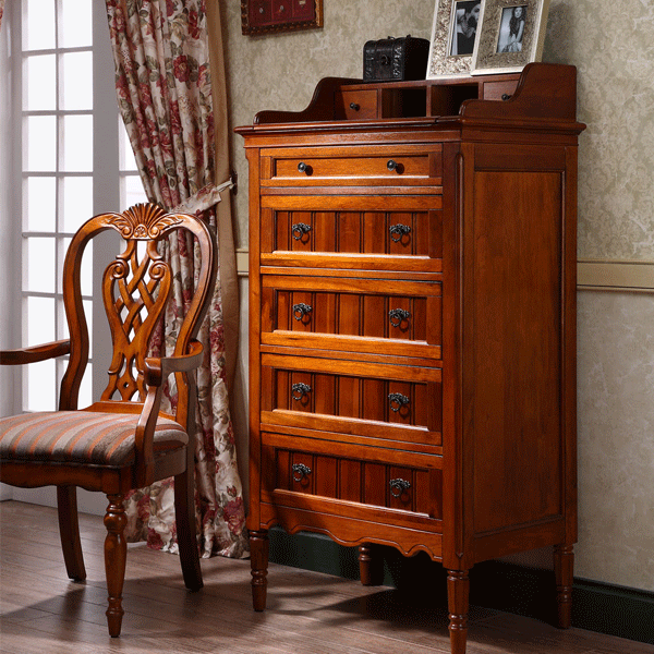 英伦华庄 英式 实木 卧房 五斗柜 02 1750*480*1400mm