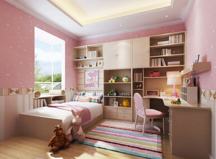 多功能儿童房 定制衣柜 书桌书架