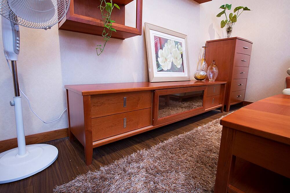 kinwai健威家具,樱桃木贴皮,客厅电视柜1.8/2.0/2.4米