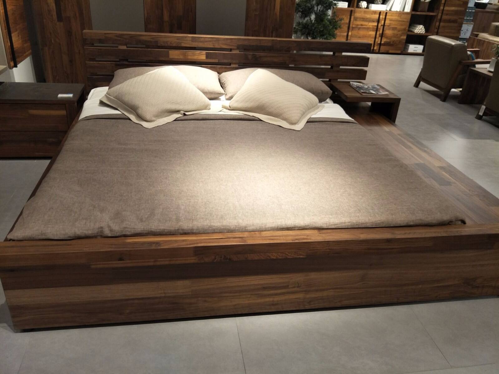 挪亚家 北欧现代 黑胡桃木 床