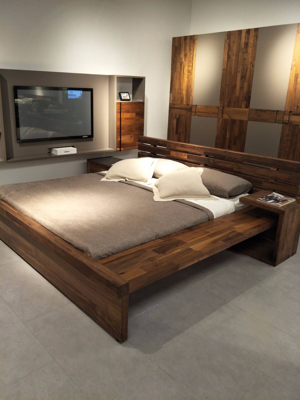 挪亚家 北欧现代 黑胡桃木 床