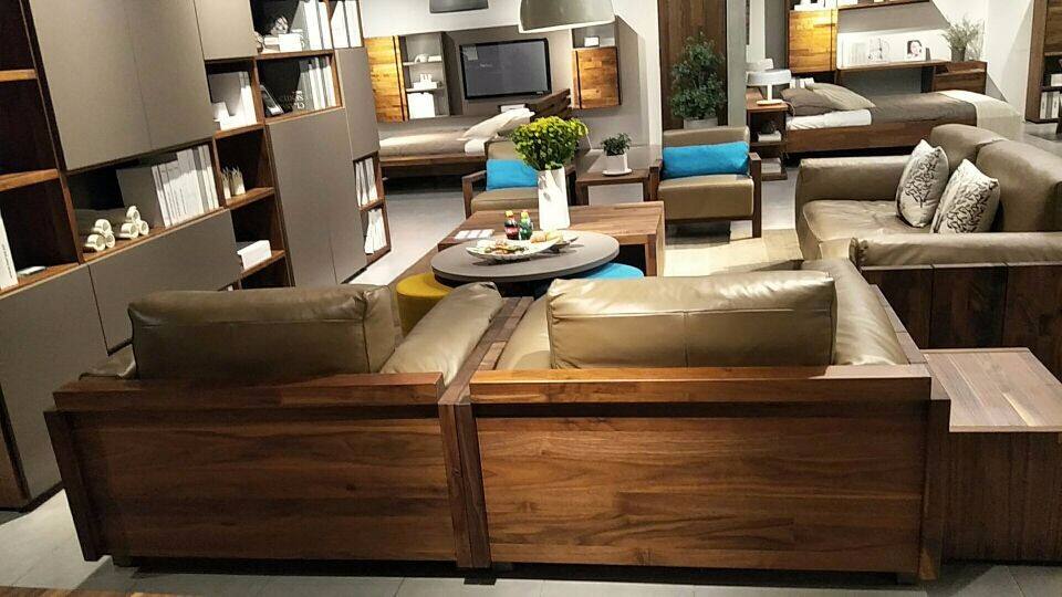 挪亚家 北欧现代 牛皮黑胡桃木 单人位沙发