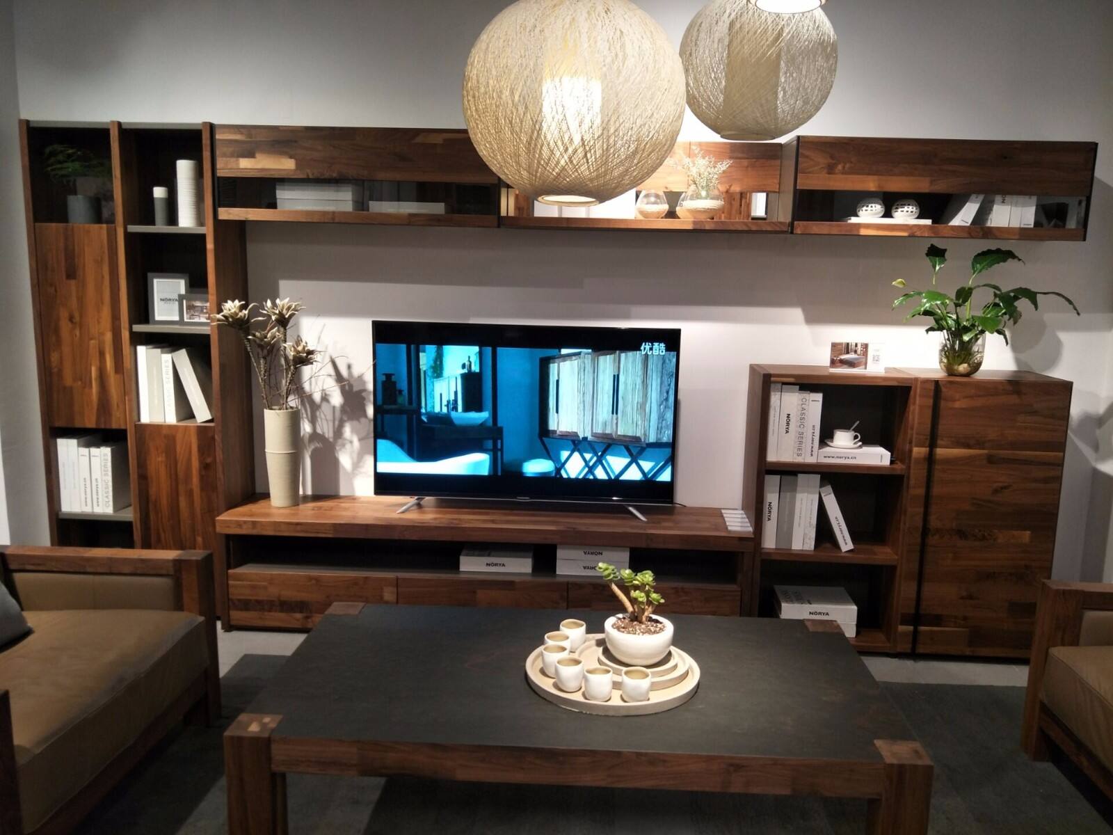 挪亚家 简欧现代 黑胡桃木 半高柜