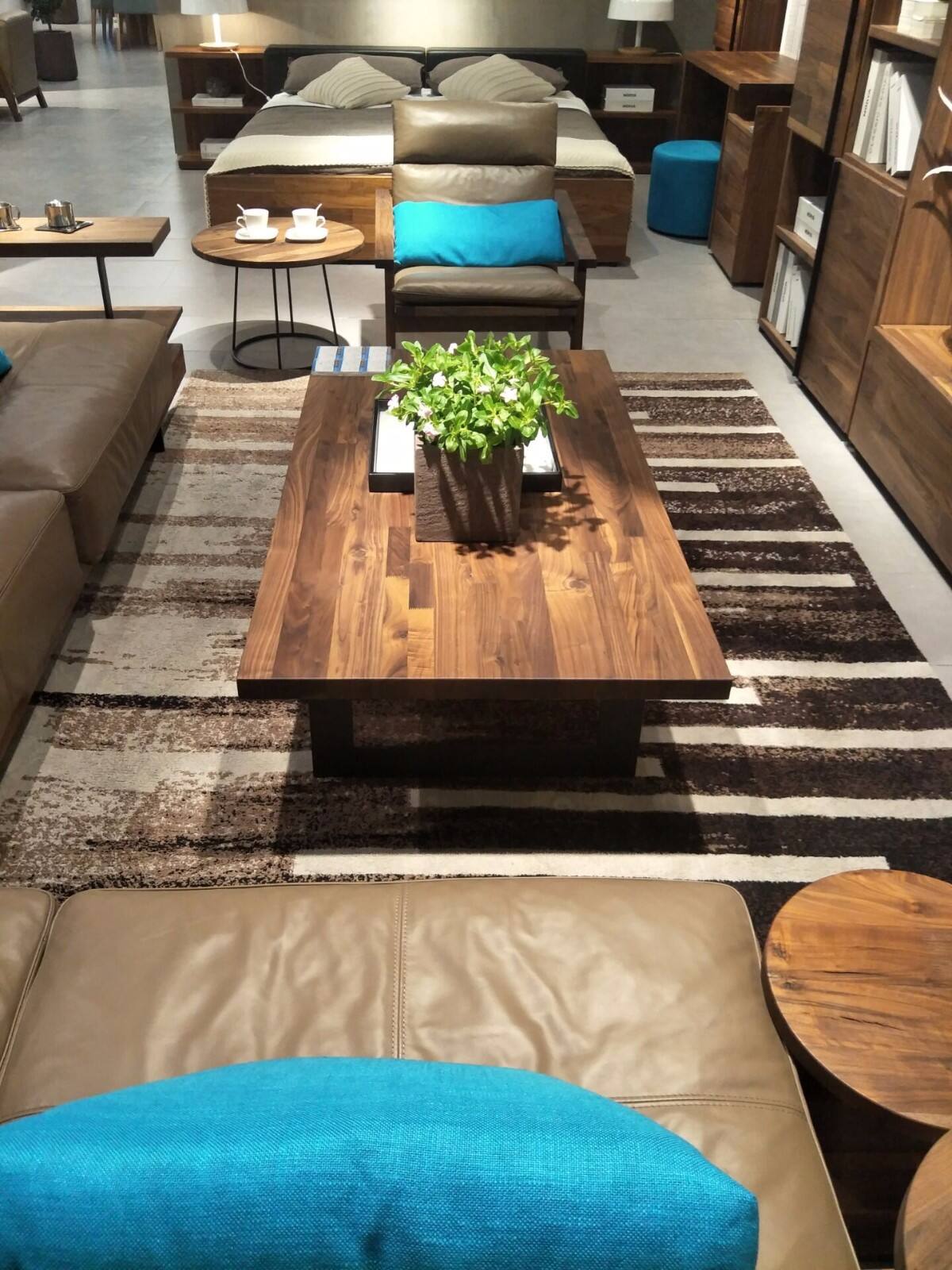 挪亚家 北欧现代 黑胡桃木 茶几