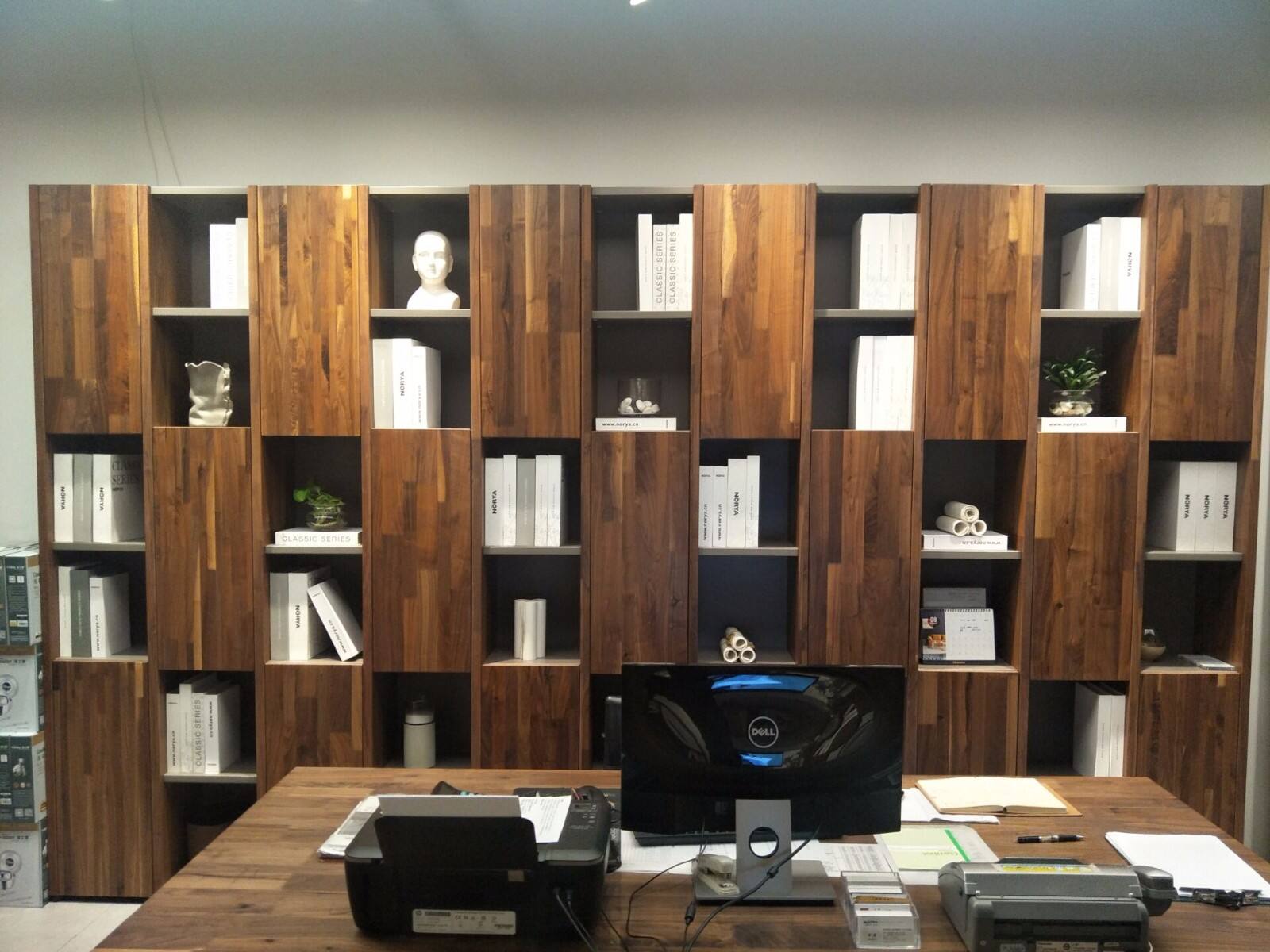 挪亚家 北欧现代 黑胡桃木 书柜