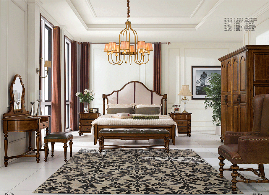 北卡罗northcaro 简美风格 核桃木 卧室 床 801-c180促销_北卡罗north