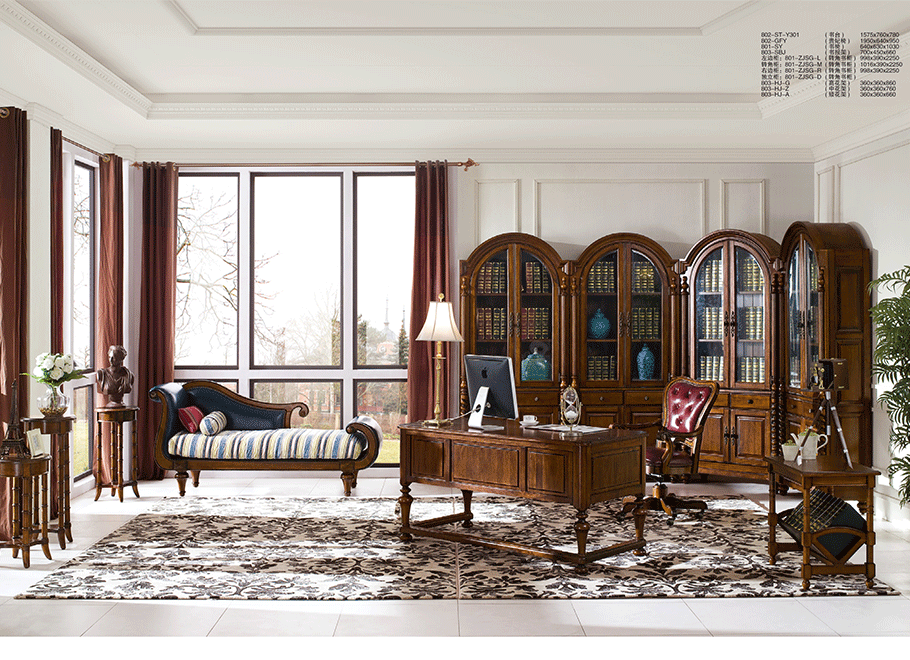 北卡罗northcaro 简美风格 核桃木 书房 书架书台 802b-sj促销_北卡罗