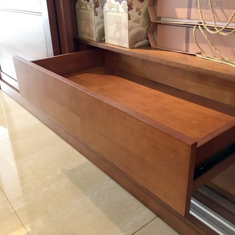 柏森实木趟门衣柜胡桃木趟门衣柜现代简约实木趟门衣柜送终身售后终身