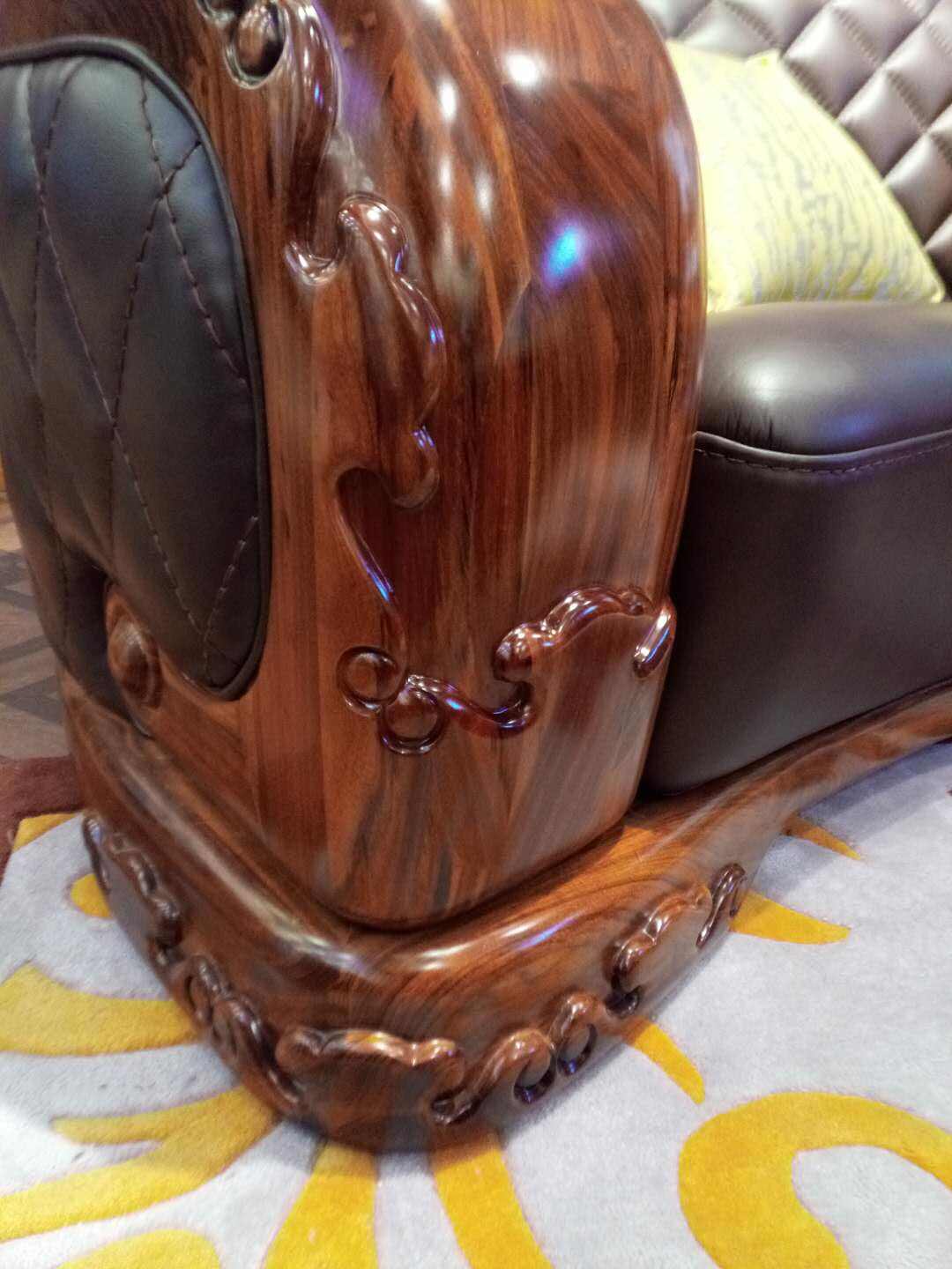 格尼斯特 简欧后现代 进口乌金 木 进口顶级头层牛皮9819二位沙发2280