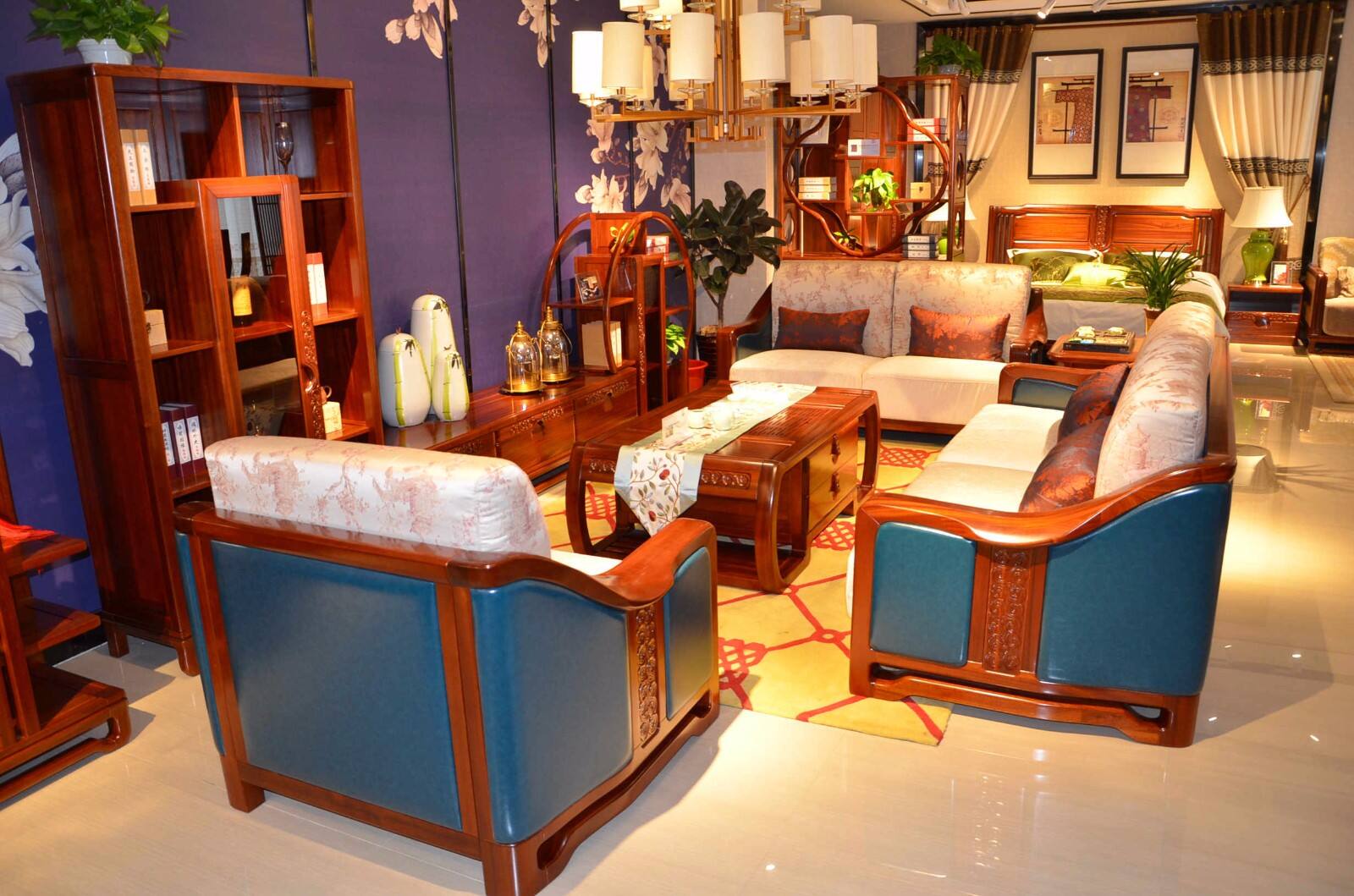 香柏年f05全实木沙发新中式沙发现代中式沙发