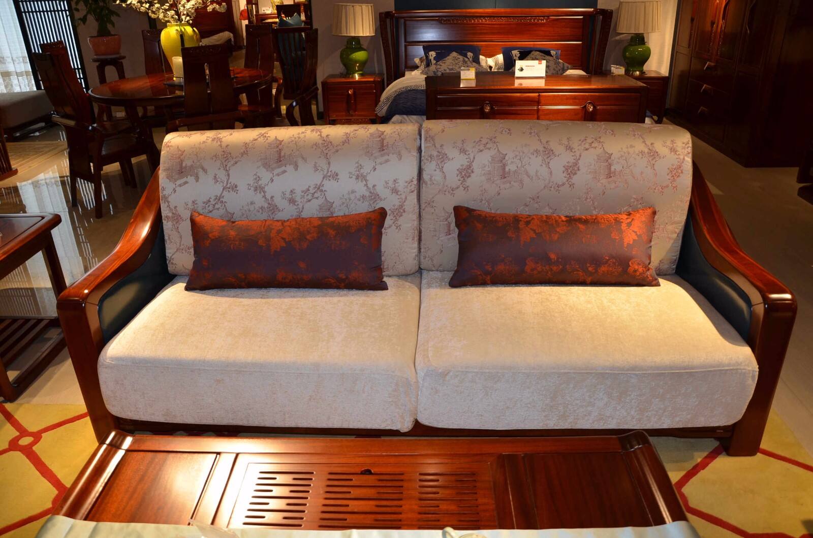 香柏年f05全实木沙发新中式沙发现代中式沙发