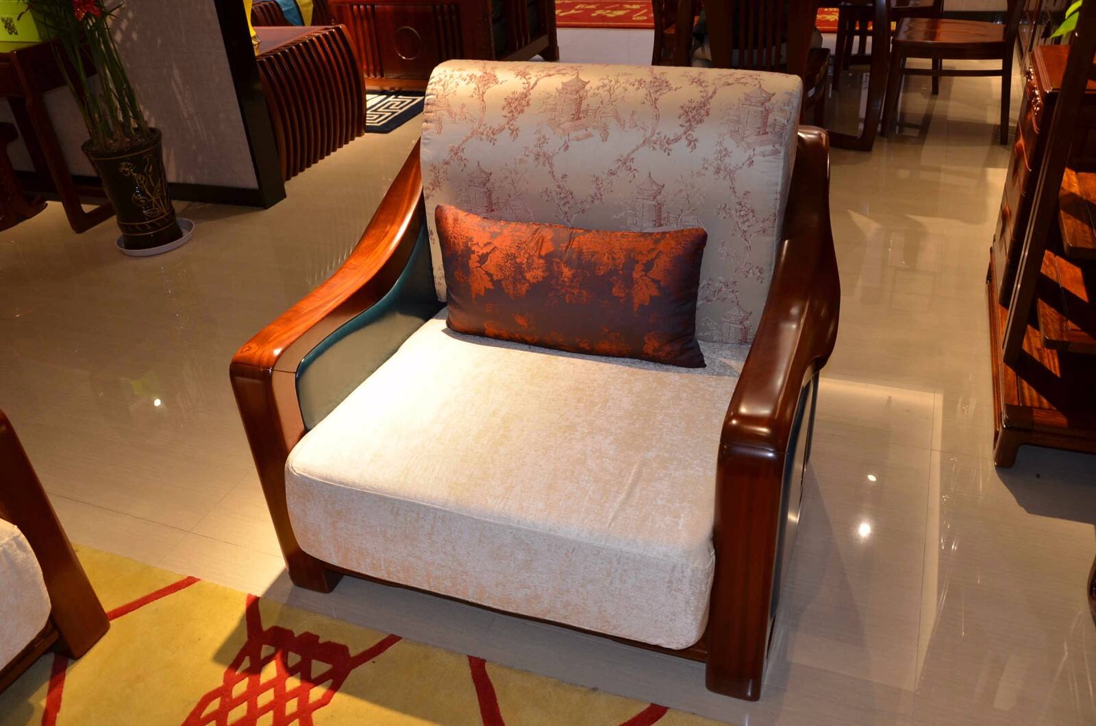 香柏年f05全实木沙发新中式沙发现代中式沙发