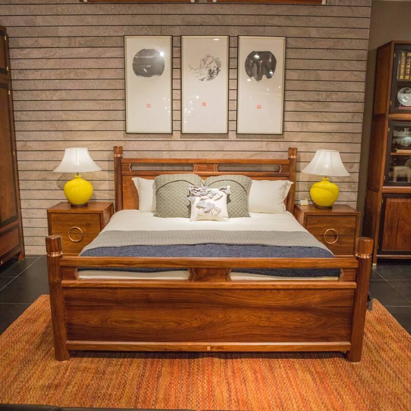 阅梨 新中式( 中国当代家具) 紫金大床 实木刺猬紫檀