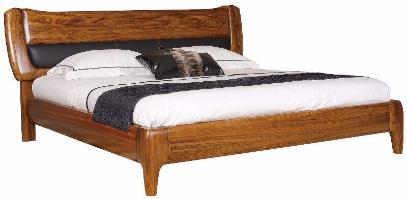 柏森乌金木语实木现代简约床组