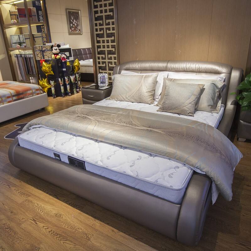 德国朗乐福真皮实木床架 180*200