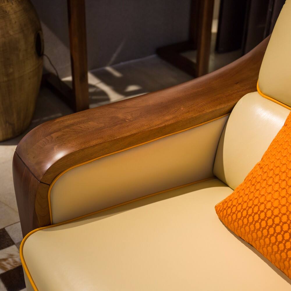 南洋胡氏-ys6503单人沙发(木作 软包)-ys6503