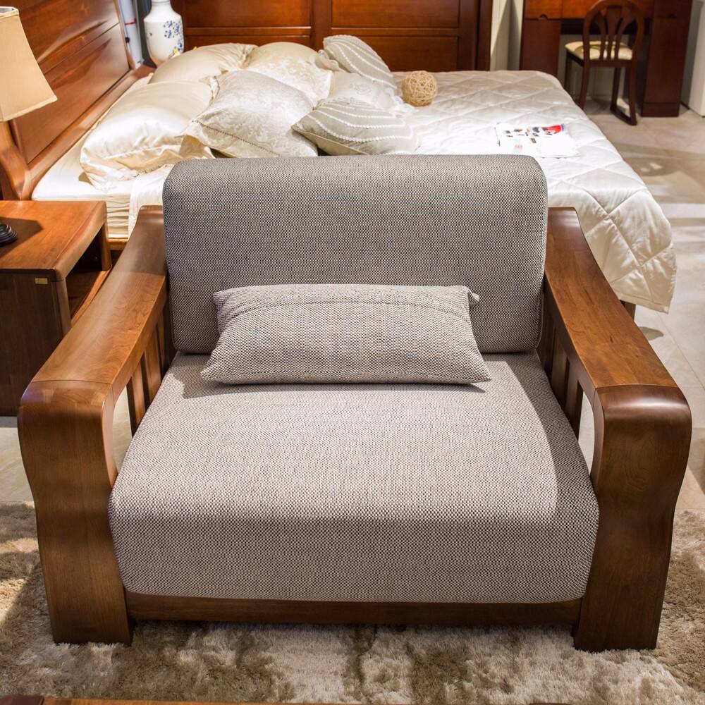 南洋胡氏实木家具单人沙发(木作 软包)